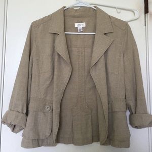 Anne Taylor Loft Loose Fit Linen Blazer Jacket