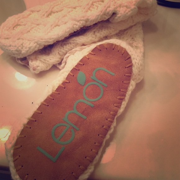 Lemon calf high slippers