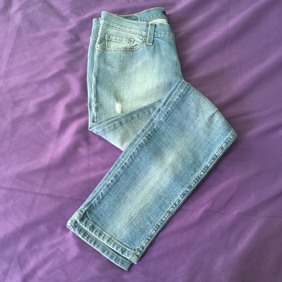 Levi's 524 Distressed Skinny Jeans