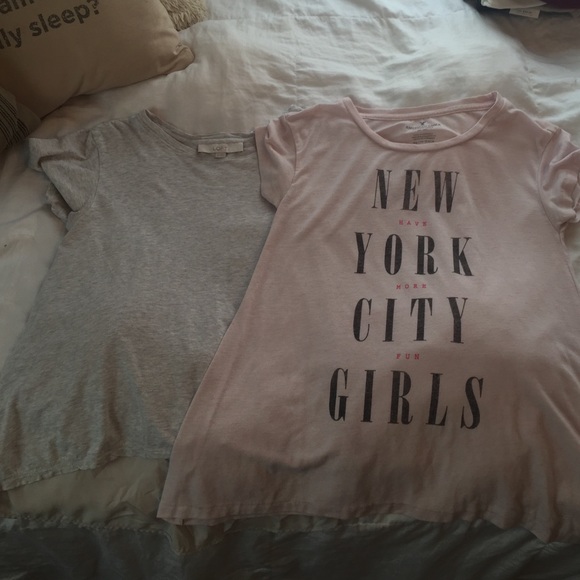 One loft and one AE short sleeved circle tops