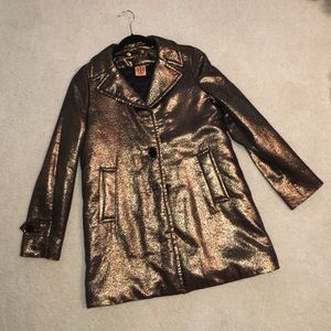 Tory Burch shiny gold coat
