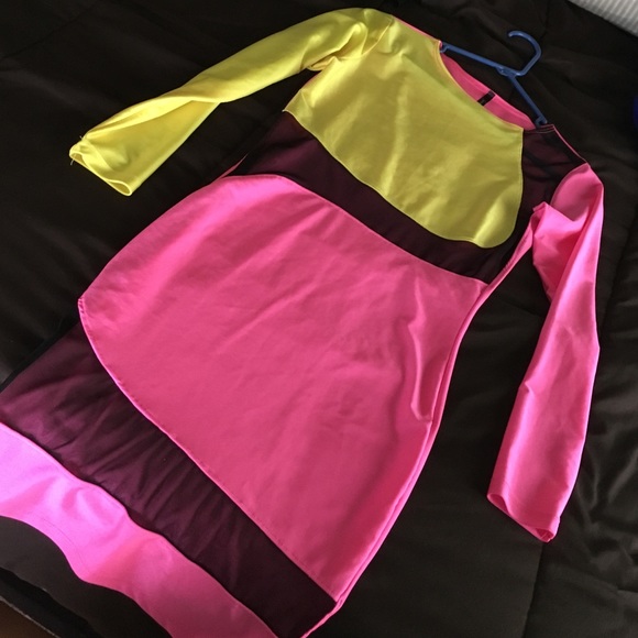 Mesh , Pink and yellow mesh dress dress