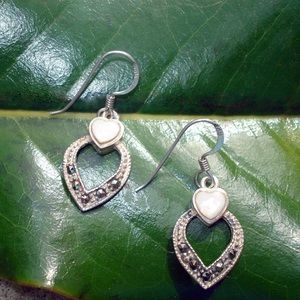 Vintage Sterling silver, mother of pearl - pierced