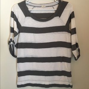 J Crew factory striped 3/4 sleeve tee