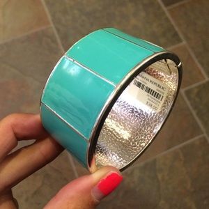Turquoise and silver bangle bracelet