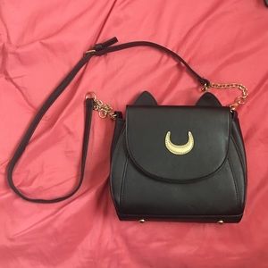 Luna sailor moon black cat ear crossbody purse 😻