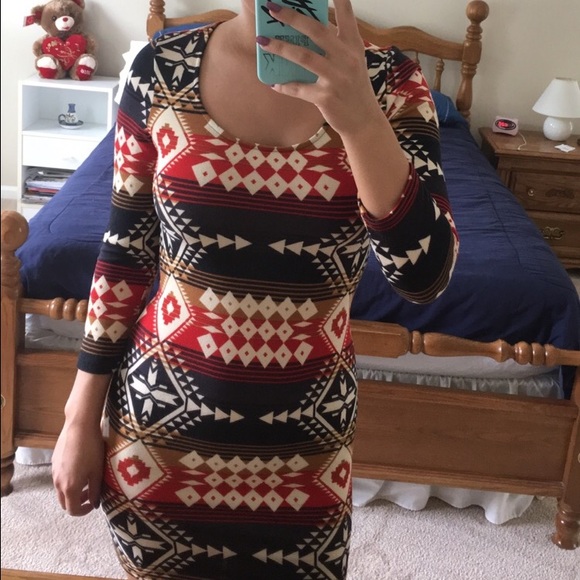 Aztec Design Bodycon Dress