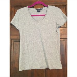 Grey polo v-neck