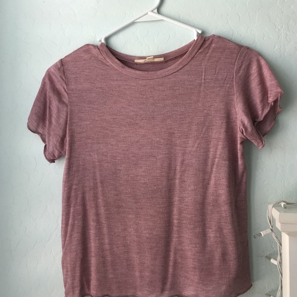 PacSun Tops - Pink Baby Tee With Ruffled Sleeves