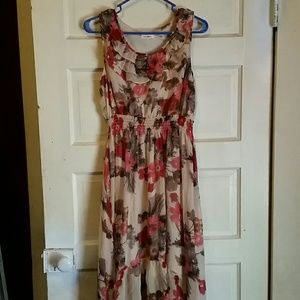 High Low Floral Print Dress