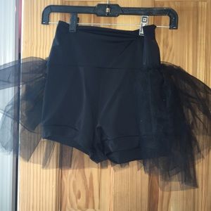 black dance shorts with tutu