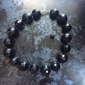 Black heavy stones necklace