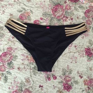 VS Black & Gold Cheeky Bottoms NWOT