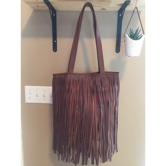 Chocolate Brown Fringe Purse
