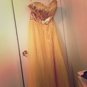 Gold Prom Dress! Great Condition!