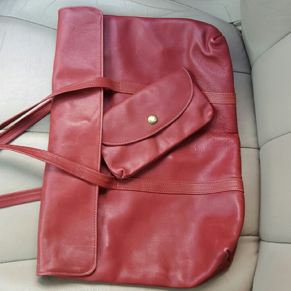 Red leather tote/bag
