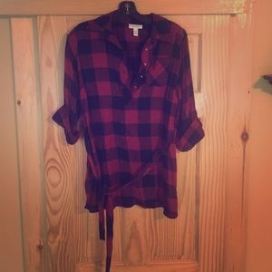 Flannel Maternity Top