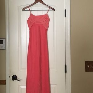 Coral wedding/ prom dress.