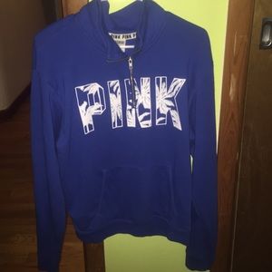 Pink VS tropical letter 1/4 zip up sweater!!