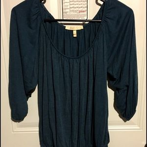 Soft Joie peasant turquoise blouse teal size XS