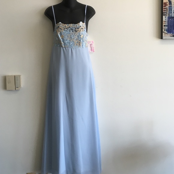 Blue and gold dress