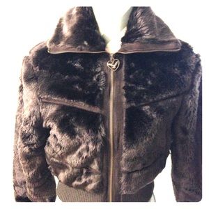 ⚡️SALE ⚡️ brown faux fur crop jacket