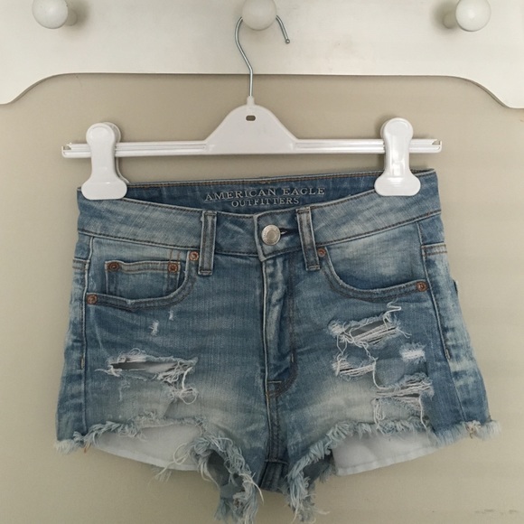 American Eagle Distressed High Waisted Shorts