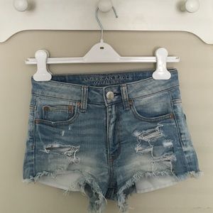 American Eagle Distressed High Waisted Shorts