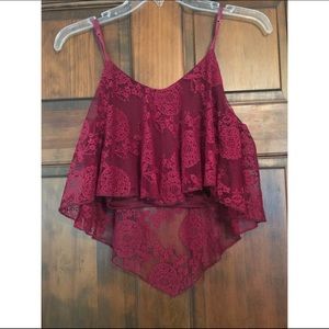 Burgundy crop top