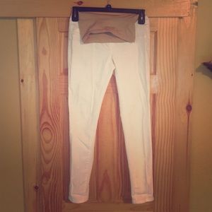 White maternity jeans