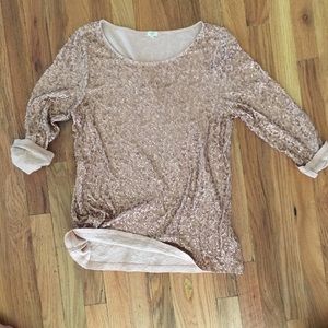 J.Crew pink sequin top in Large