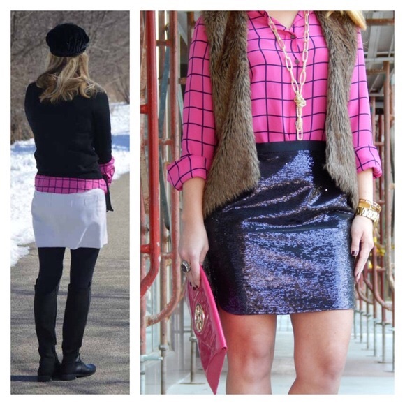 SOLD 💛 j. crew // windowpane silk blouse - Picture 3 of 4