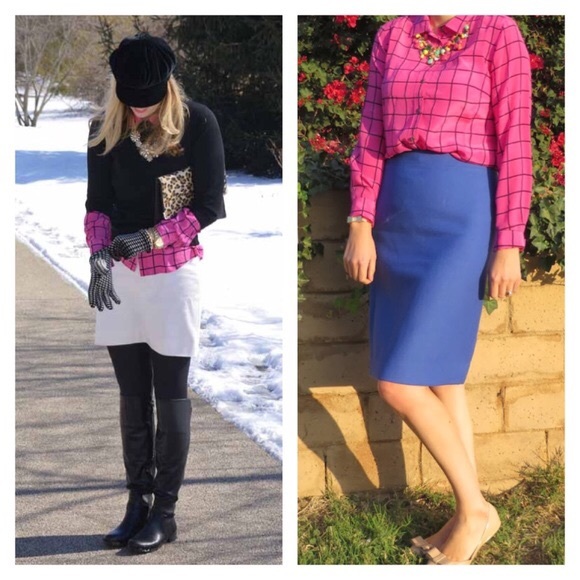 SOLD 💛 j. crew // windowpane silk blouse - Picture 4 of 4