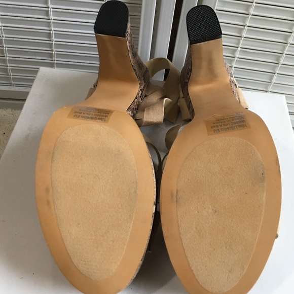 Luichiny beige/snake print platform sandals - Picture 4 of 4