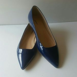 JCREW HARPER PATENT FLATS NAVY BLUE NEW