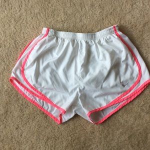 White and pink NIKE DRI-FIT shorts