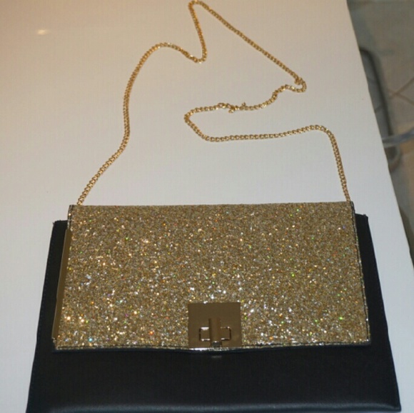 Beautiful clutch / shoulder bag In Gold & Black