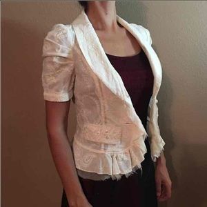Cream Short Sleeve Blazer S