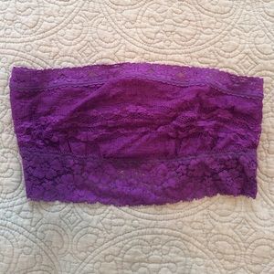 Purple lace bandeau bra free people
