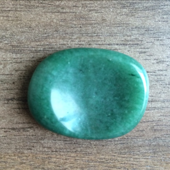 Jade green worry stone, boho, meditation, chakra