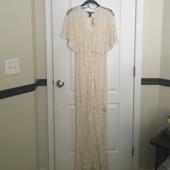 White lace over the outfit throw on