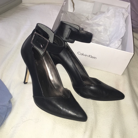 Calvin Klein leather strapped heels