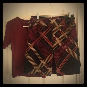 LOFT Corduroy Skirt w/ Matching Blouse