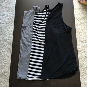 Three Gap 'boyfriend' style tank tops