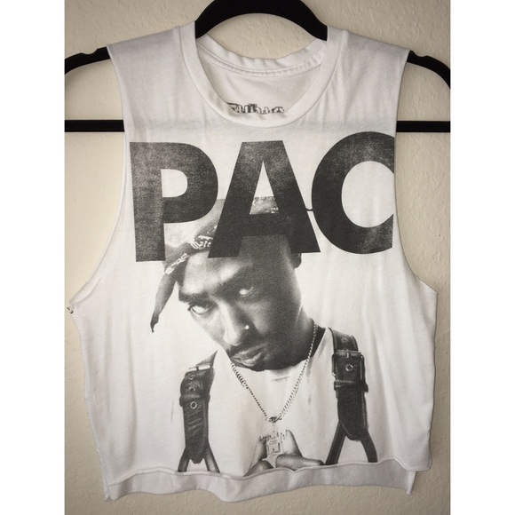 Tupac Black & White Crop Top