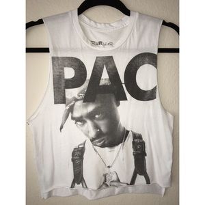 Tupac Black & White Crop Top