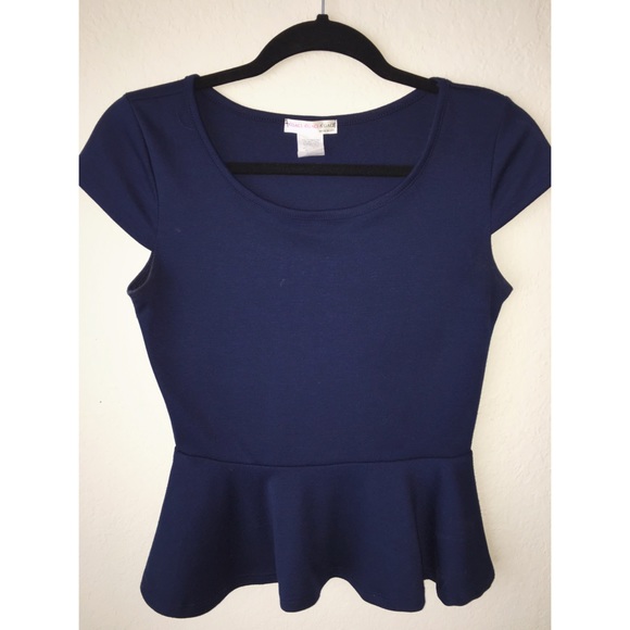 Navy Blue Peplum Top