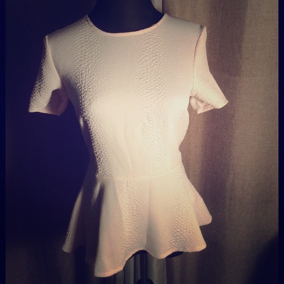 Pal pink peplum textured top