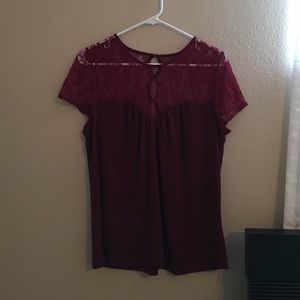 Maroon top laced shirt