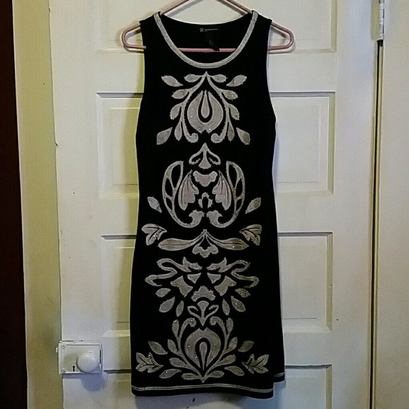 Embroidered Gold and Black Dress